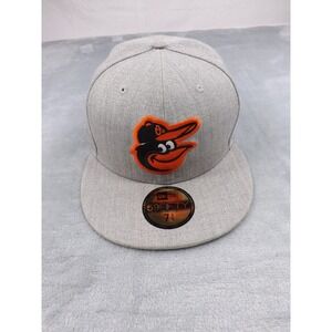 New Era Baltimore Orioles Cap/Hat Fitted Size 7 5/8 Genuine MLB Gray Embroidered